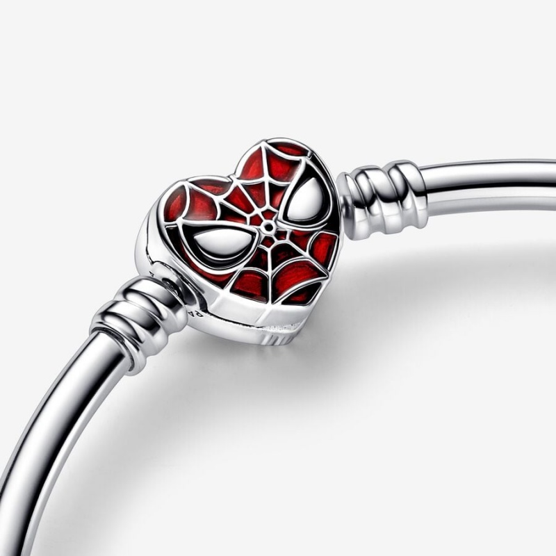 Charm Bracelets Pandora Moments Marvel Spider-Man Mask Clasp Bangle Argent | 3627108-DZ