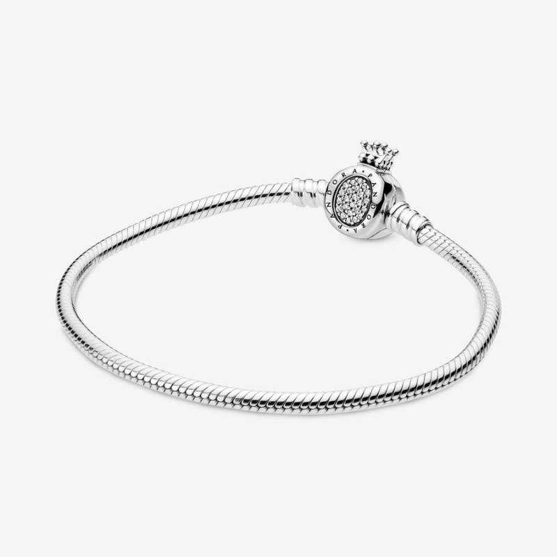 Charm Holders Pandora Moments Crown O Clasp Snake Argent | 5482301-EX