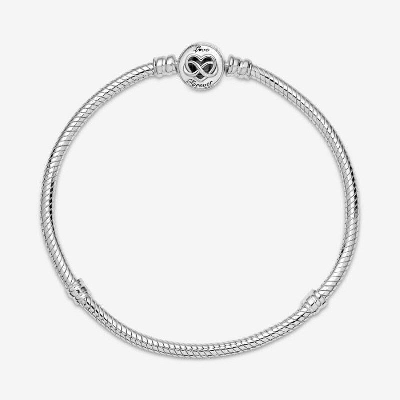 Charm Holders Pandora Moments Heart Infinity Clasp Snake Argent | 3027154-OX