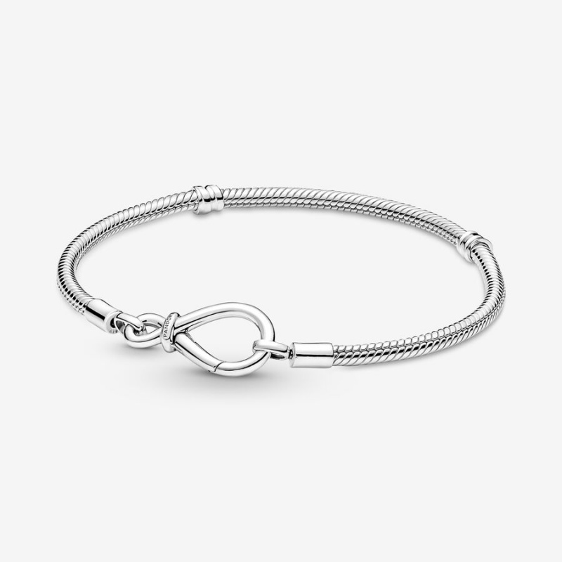 Charm Holders Pandora Moments Infinity Knot Snake Argent | 6873145-QB