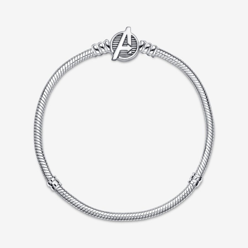 Charm Holders Pandora Moments Marvel The Avengers Logo Clasp Snake Argent | 9604853-DP