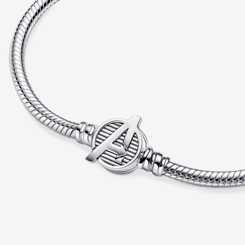 Charm Holders Pandora Moments Marvel The Avengers Logo Clasp Snake Argent | 9604853-DP