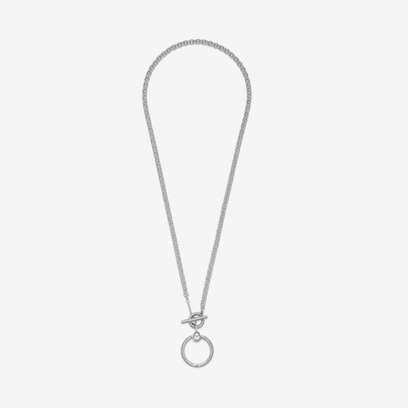 Charm Pendants Pandora Moments O T-bar Argent | 4587603-QL