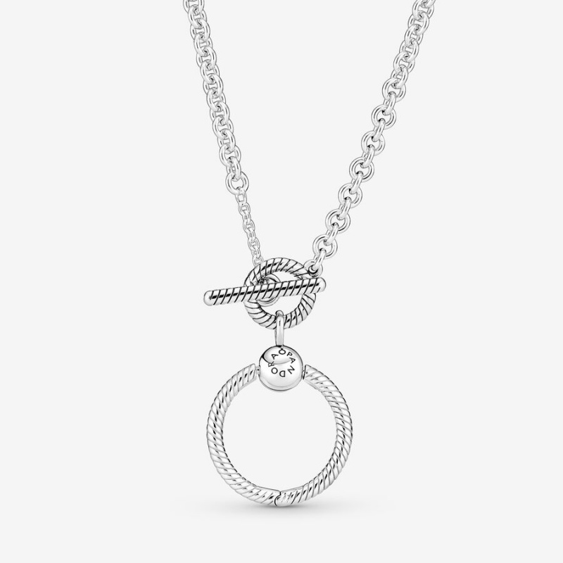 Charm Pendants Pandora Moments O T-bar Argent | 4587603-QL