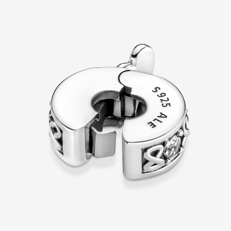 Clips Pandora Family Always Pavé Clip Argent | 0738564-ZJ