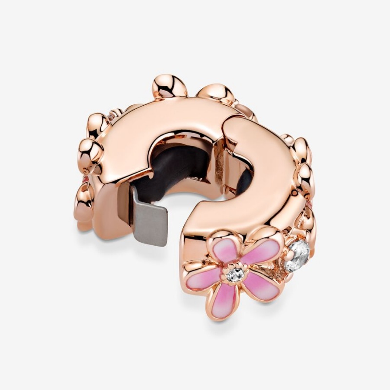 Clips Pandora Pink Daisy Spacer Clip Rose Doré | 5392084-WA