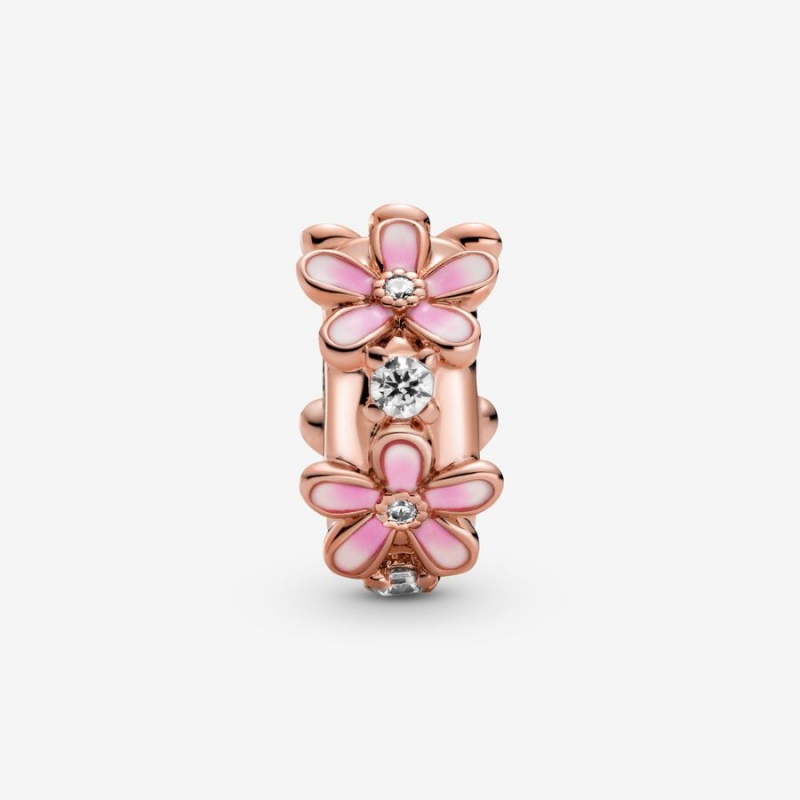 Clips Pandora Pink Daisy Spacer Clip Rose Doré | 5392084-WA