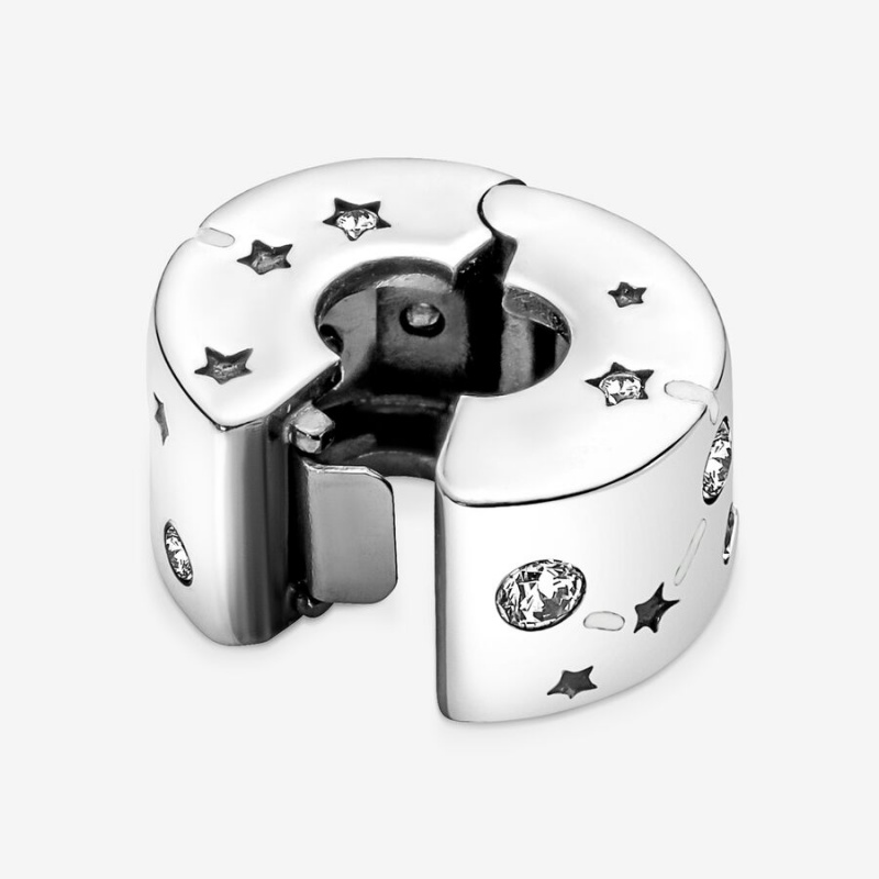 Clips Pandora Stars & Galaxy Clip Argent | 0891375-MI