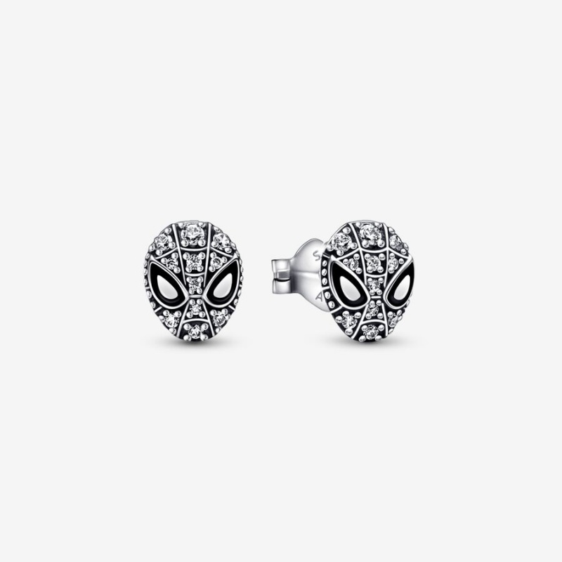 Clous d\'Oreilles Pandora Marvel Spider-Man Mask Pavés Argent | 4829671-AI