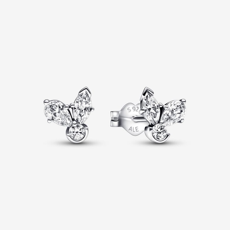 Clous d\'Oreilles Pandora Sparkling Herbarium Clusters Argent | 6479301-NY