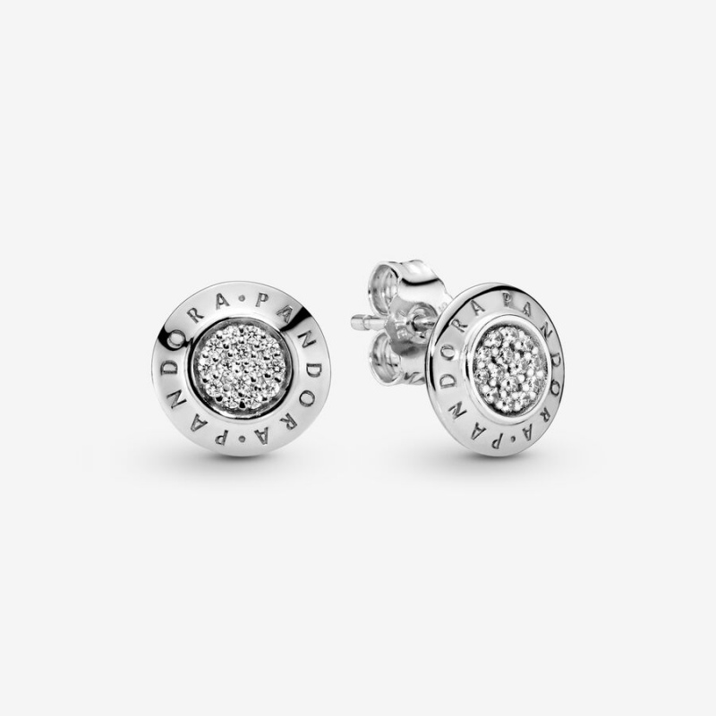 Clous d\'Oreilles Pandora Sparkling Logos Argent | 4613825-UF