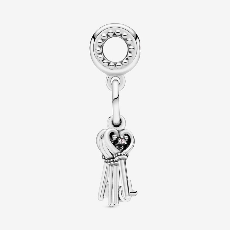 Dangle Charms Pandora Keys of Love Dangle Argent | 2795310-OG