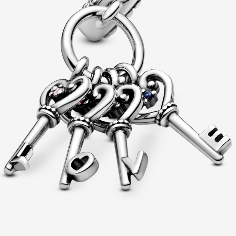 Dangle Charms Pandora Keys of Love Dangle Argent | 2795310-OG