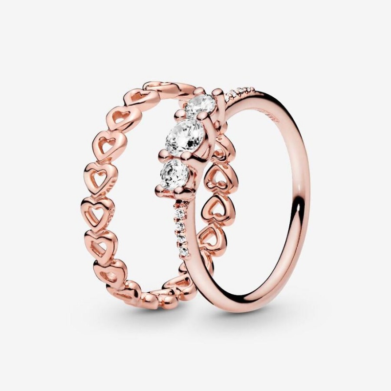 Ensembles De Bagues Pandora Rose Doré | 4918756-VO