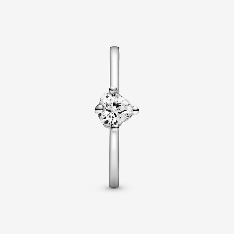 Halo & Solitaire Rings Pandora Clear Solitaire Argent | 4971502-CA