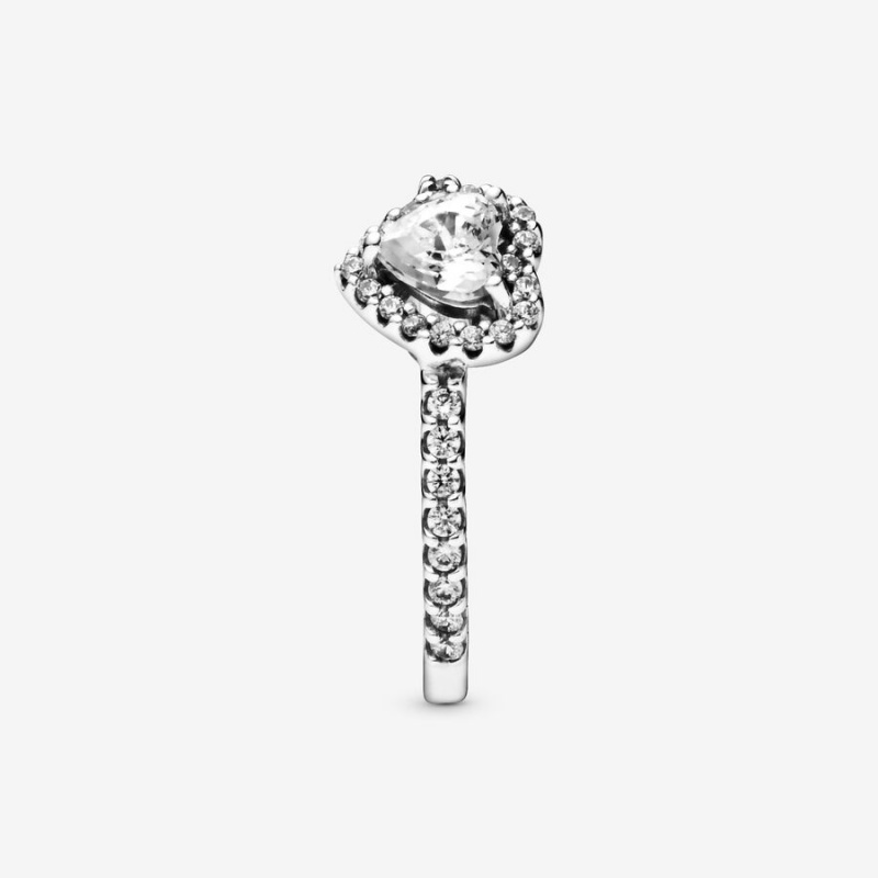 Halo & Solitaire Rings Pandora Elevated Argent | 6751208-XJ