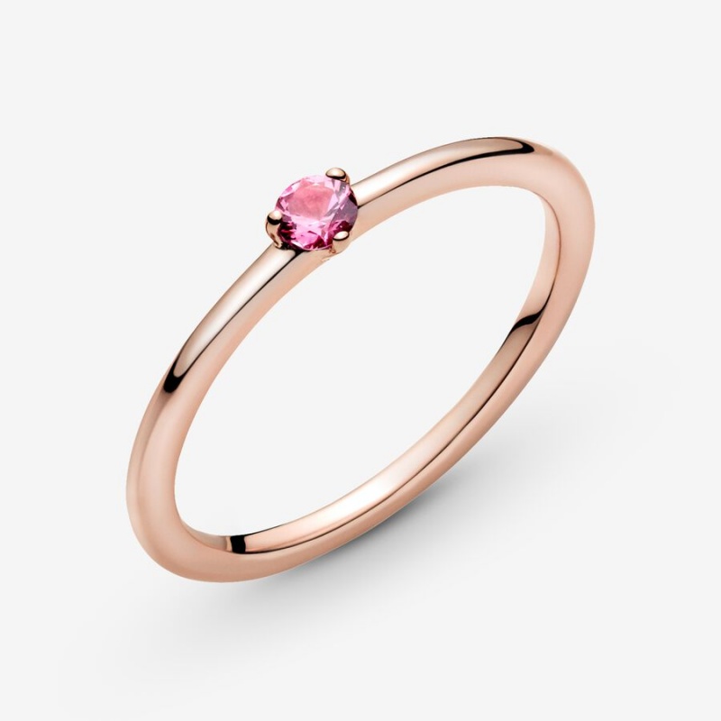 Halo & Solitaire Rings Pandora Pink Solitaire Rose Doré | 9158064-AU