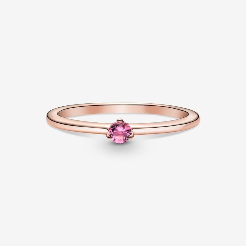 Halo & Solitaire Rings Pandora Pink Solitaire Rose Doré | 9158064-AU