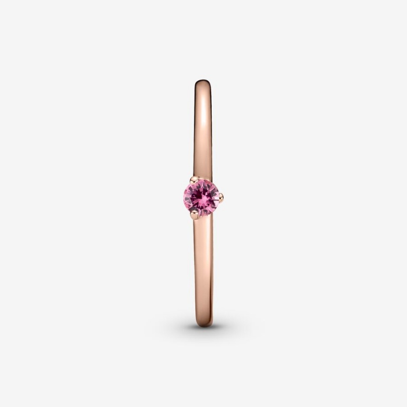 Halo & Solitaire Rings Pandora Pink Solitaire Rose Doré | 9158064-AU