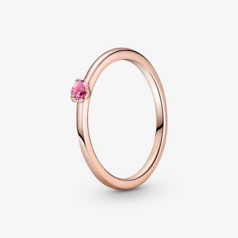 Halo & Solitaire Rings Pandora Pink Solitaire Rose Doré | 9158064-AU