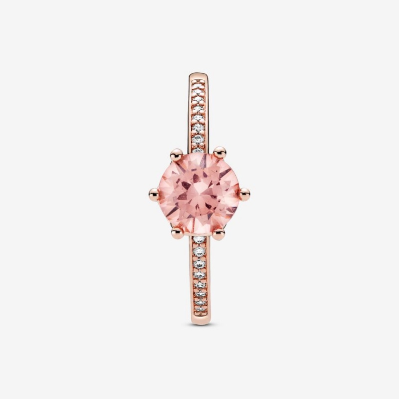 Halo & Solitaire Rings Pandora Pink Sparkling Crown Solitaire Rose Doré | 1068397-MO