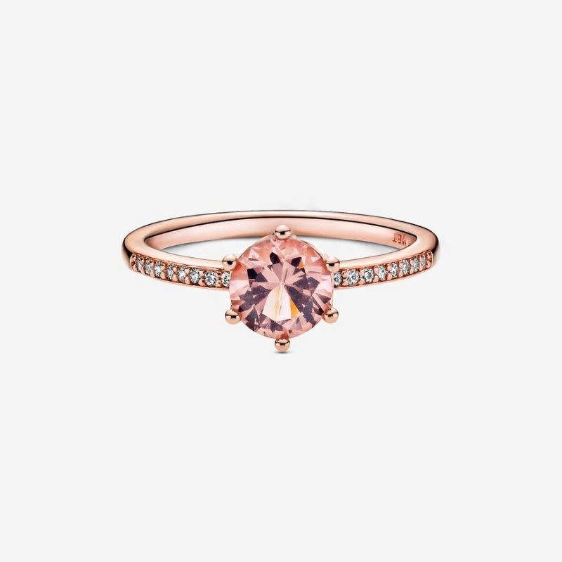 Halo & Solitaire Rings Pandora Pink Sparkling Crown Solitaire Rose Doré | 1068397-MO