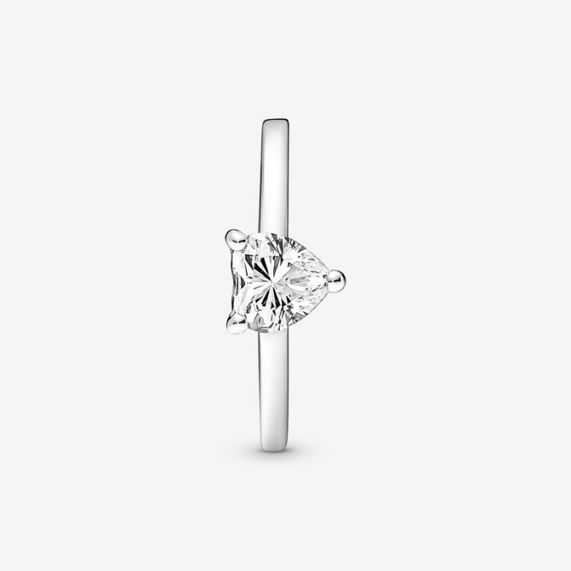 Halo & Solitaire Rings Pandora Sparkling Solitaire Argent | 0765812-ND