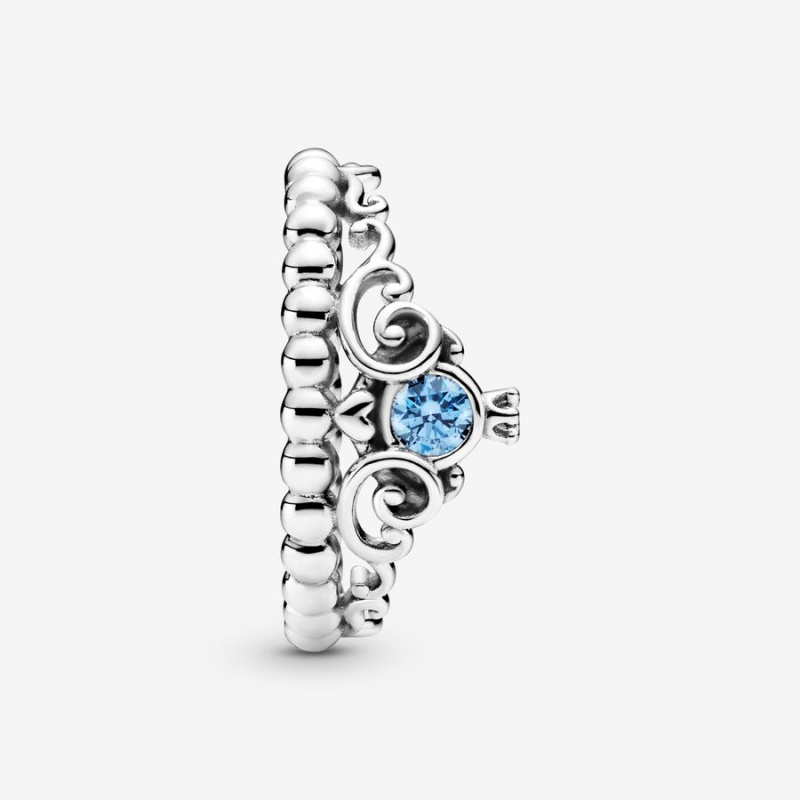 Heart & Promise Rings Pandora Disney Cinderella Blue Tiara Argent | 2095814-AE