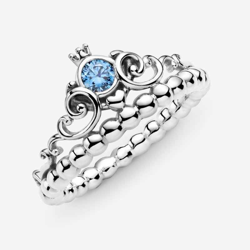 Heart & Promise Rings Pandora Disney Cinderella Blue Tiara Argent | 2095814-AE