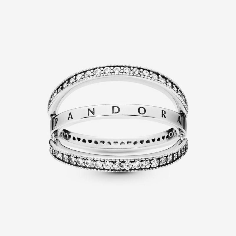 Heart & Promise Rings Pandora Logo ands Argent | 5287194-RM