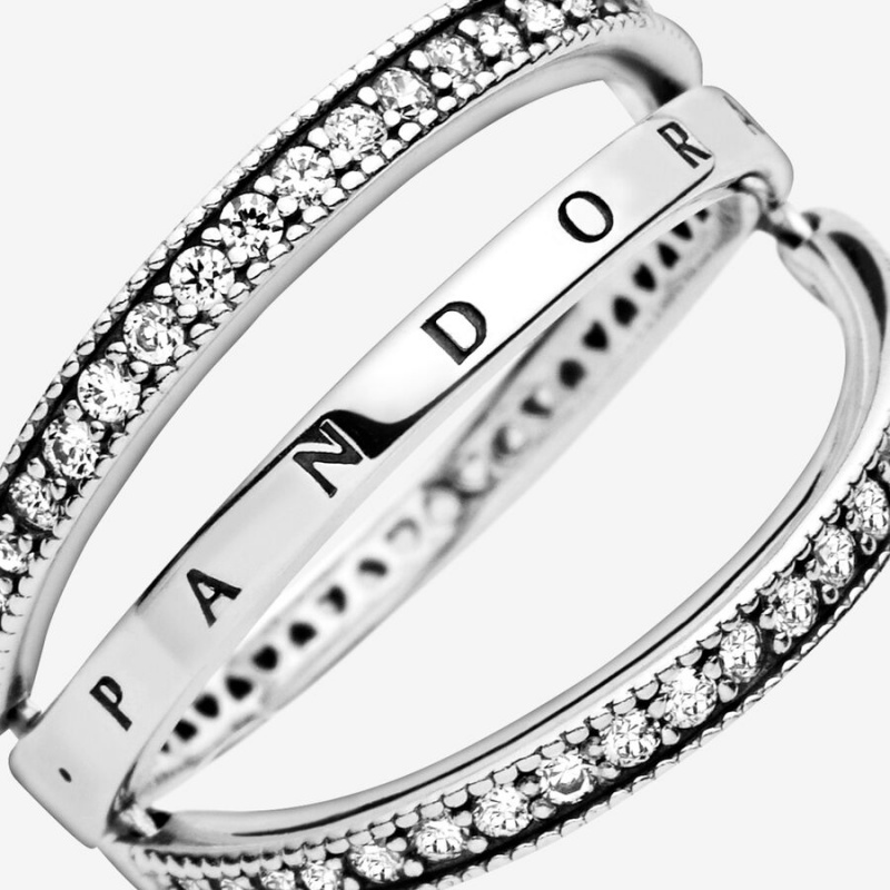 Heart & Promise Rings Pandora Logo ands Argent | 5287194-RM