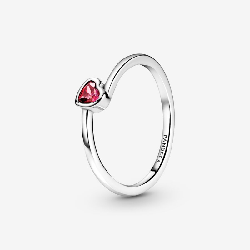 Heart & Promise Rings Pandora Red Tilted Solitaire Argent | 4987352-ML