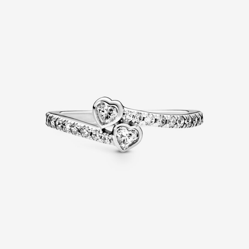 Heart & Promise Rings Pandora Two Sparklings Argent | 4250673-YB