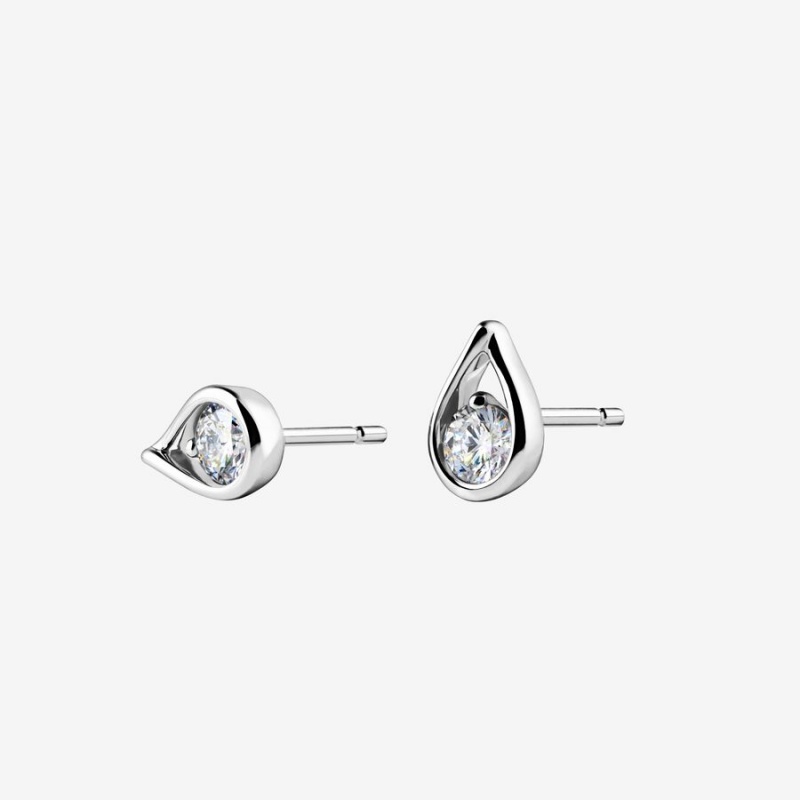 Lab-Created Diamond Earrings Pandora Brilliance 0.50 ct tw Stud Argent | 6347215-VC