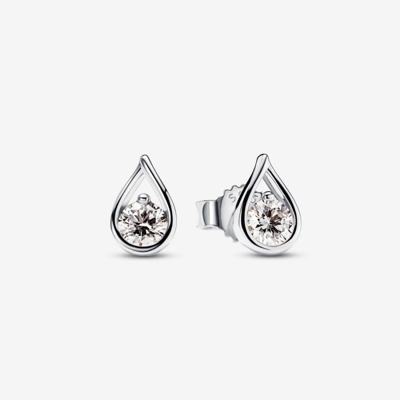 Lab-Created Diamond Earrings Pandora Brilliance 0.20 ct tw Stud Argent | 2486910-CI