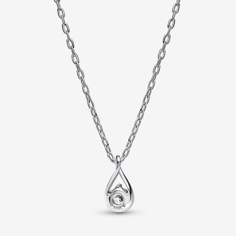 Lab-Created Diamond Necklaces Pandora Brilliance Lab-created 0.50 ct tw Diamond Argent | 8657923-OZ