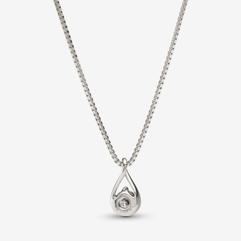 Lab-Created Diamond Necklaces Pandora Brilliance Lab-created 0.50 ct tw Diamond Blanche Doré | 8460391-IM