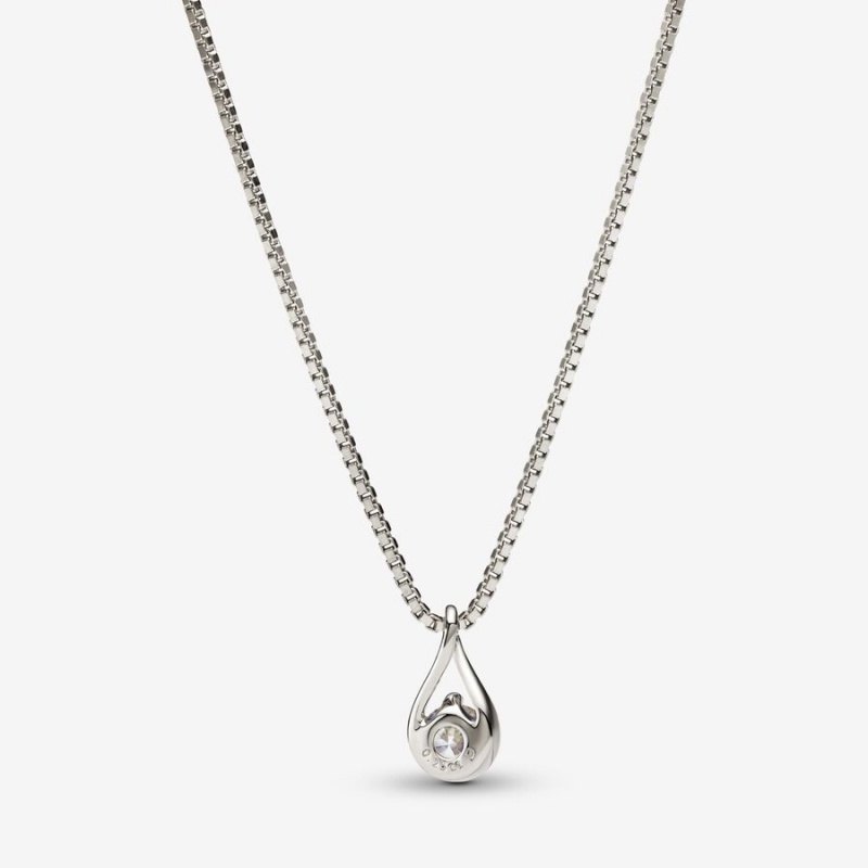 Lab-Created Diamond Necklaces Pandora Brilliance Lab-created 0.25 ct tw Diamond Blanche Doré | 1726340-LJ