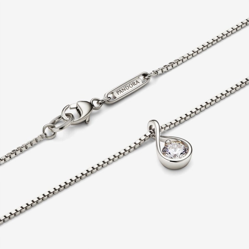 Lab-Created Diamond Necklaces Pandora Brilliance Lab-created 0.25 ct tw Diamond Blanche Doré | 1726340-LJ