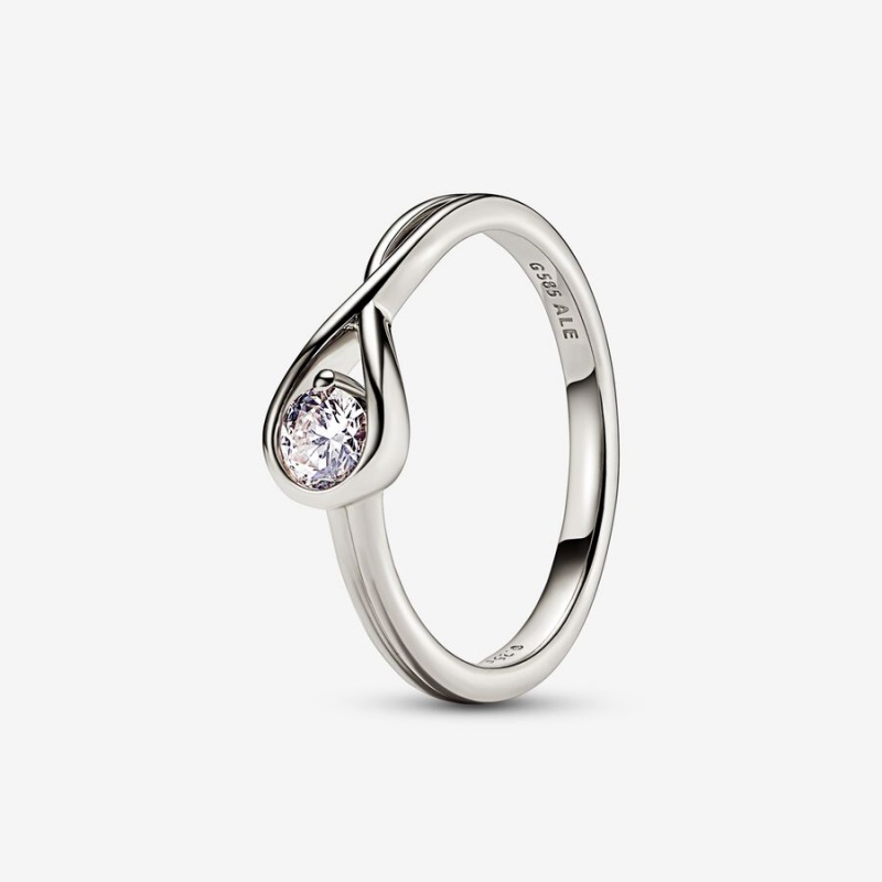 Lab-Created Diamond Rings Pandora Brilliance 0.25 ct tw Blanche Doré | 6150273-EH