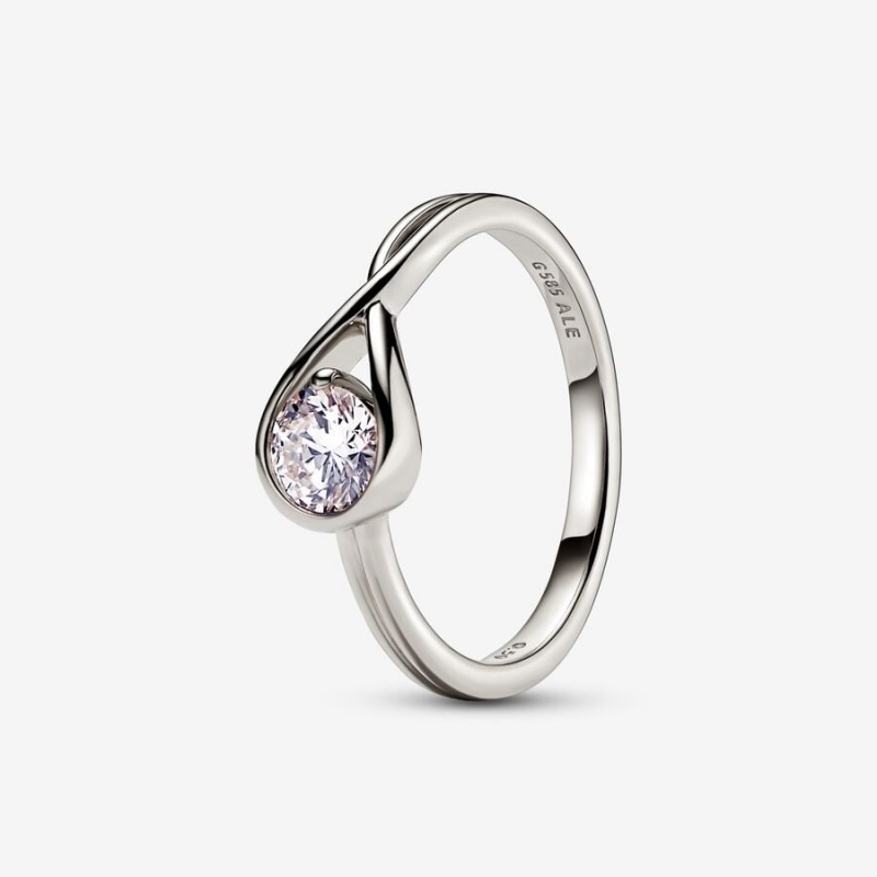 Lab-Created Diamond Rings Pandora Brilliance 0.50 ct tw Blanche Doré | 7693015-LN