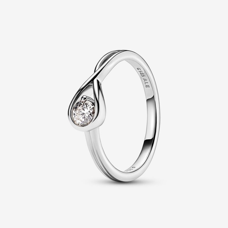 Lab-Created Diamond Rings Pandora Brilliance 0.25 ct tw Argent | 8419726-KV