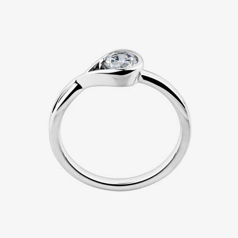 Lab-Created Diamond Rings Pandora Brilliance 0.50 ct tw Argent | 7631405-UX