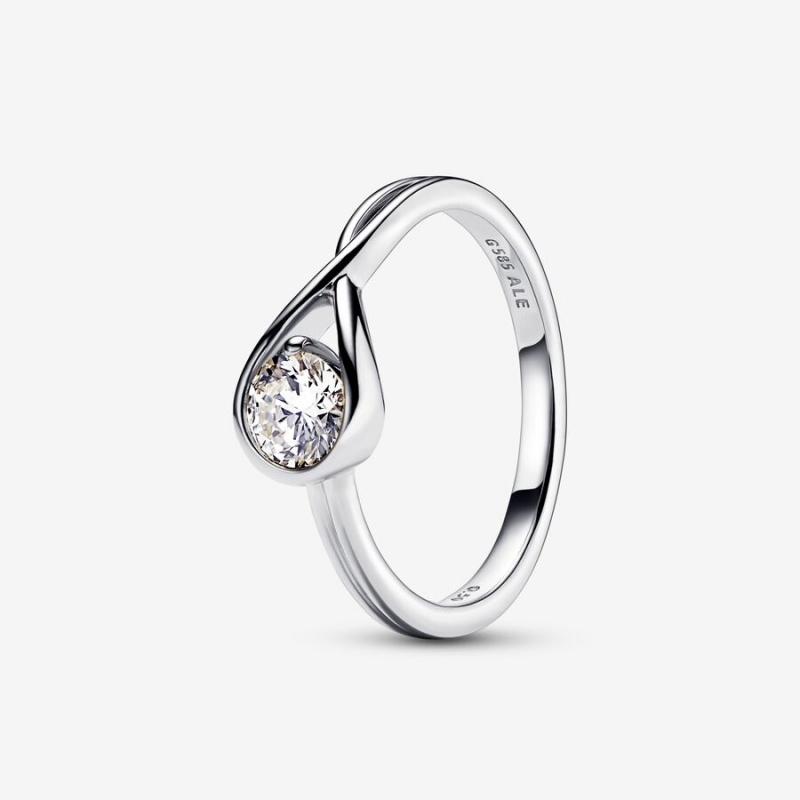 Lab-Created Diamond Rings Pandora Brilliance 0.50 ct tw Argent | 7631405-UX