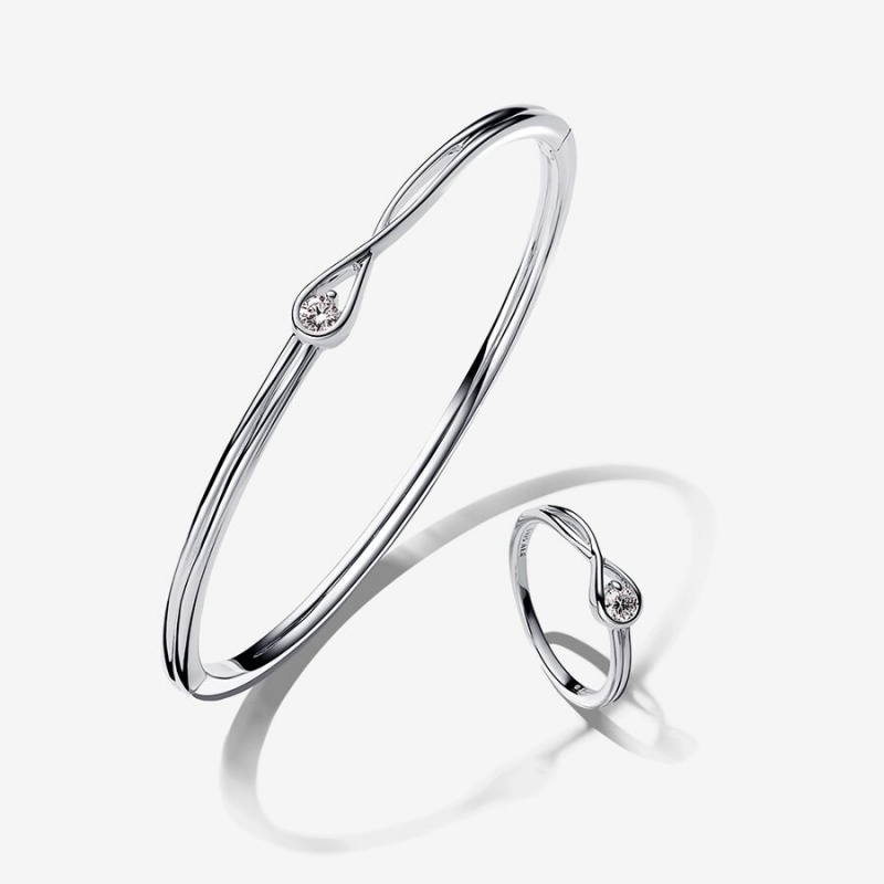 Lab-created Diamond Styled Sets Pandora Argent | 5807134-SQ