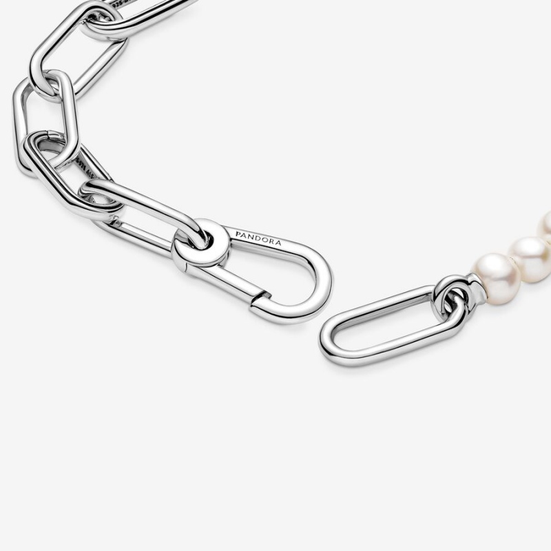 Link Bracelets Pandora ME Treated Freshwater Cultured Pearl Argent | 5613820-EM