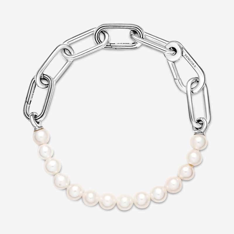 Link Bracelets Pandora ME Treated Freshwater Cultured Pearl Argent | 5613820-EM