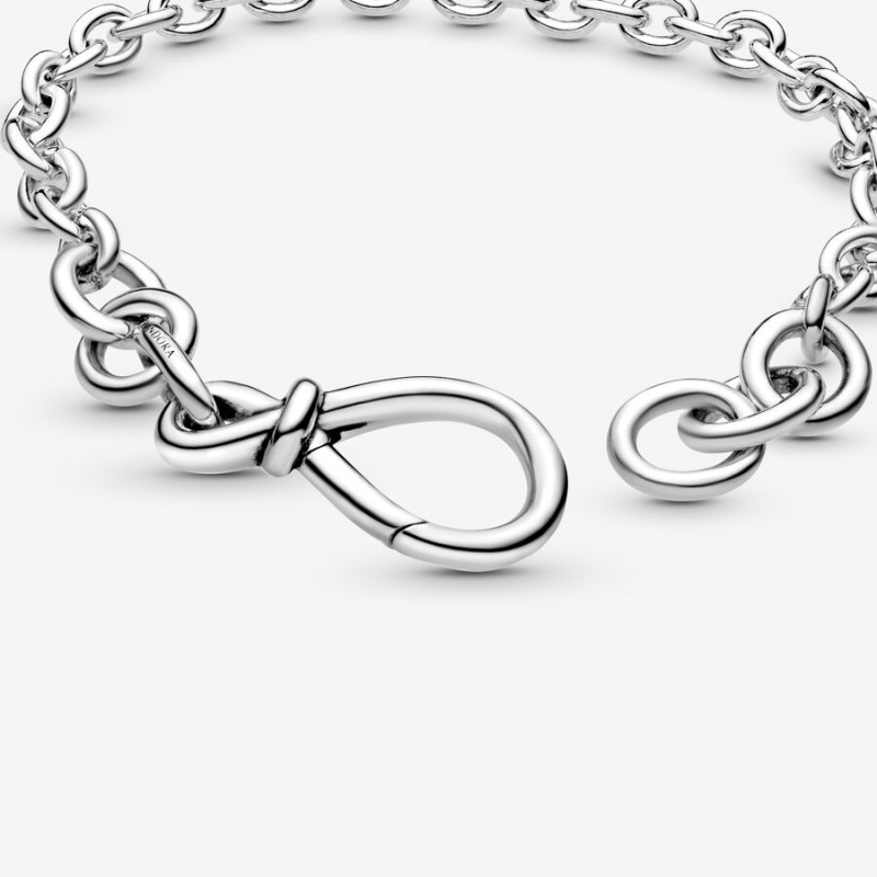 Non-charm Bracelets Pandora Chunky Infinity Knot Argent | 2806954-WM