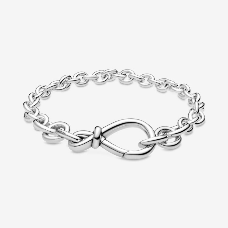 Non-charm Bracelets Pandora Chunky Infinity Knot Argent | 2806954-WM