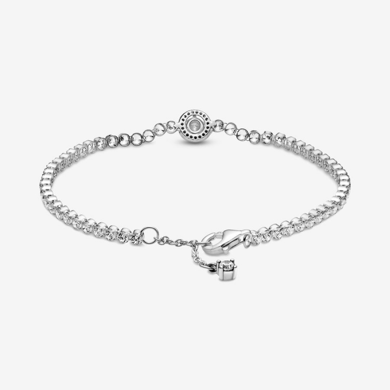 Non-charm Bracelets Pandora Sparkling Halo Tennis Argent | 2489156-BW